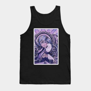 Ferret and Guardian Angel - White Outlined Version Tank Top